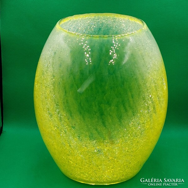 A 25 cm carved veil glass vase of a rarer shape