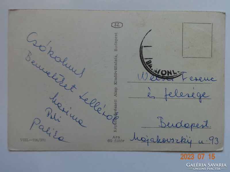 Régi képeslap: Balatonlelle, SZOT üdülő (1957)