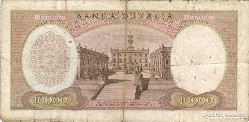 10000 lira lire 1973 signo Carli és Barbarito Olaszország 2.