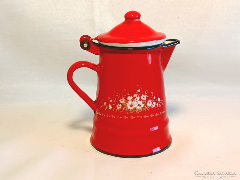 Retro enameled coffee pourer, jug