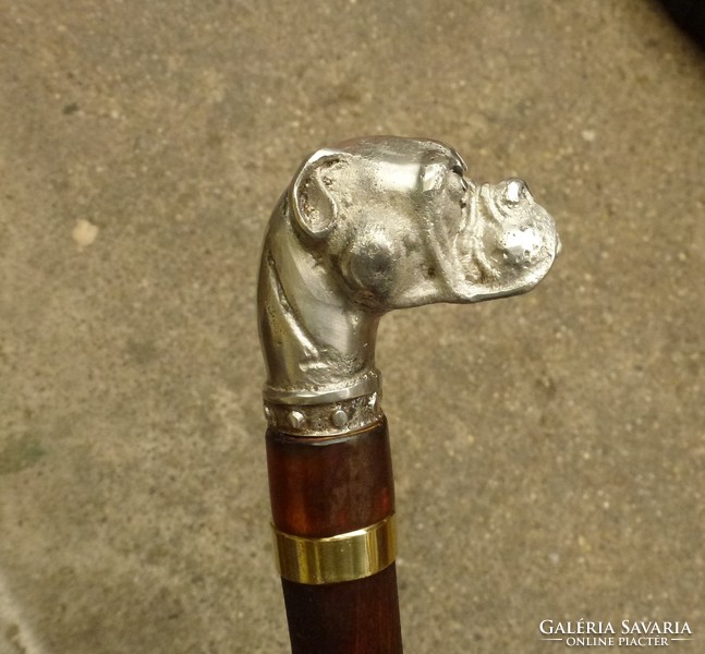 Boxer cane with tongs, walking stick
