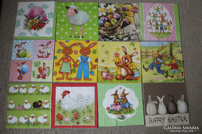 12 Easter napkins