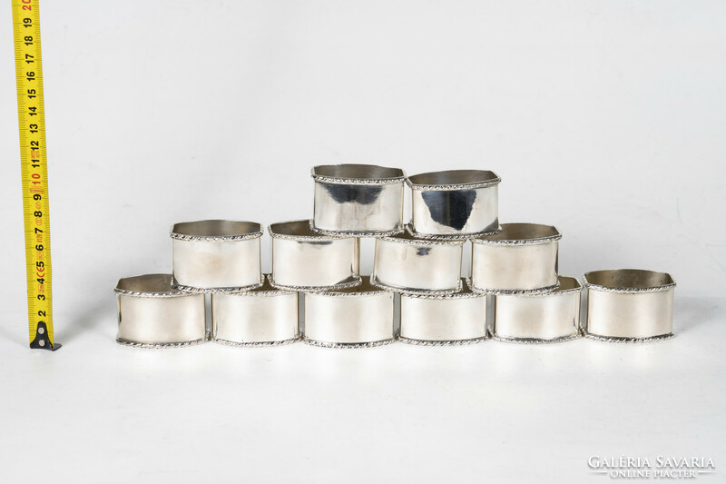 Set of 12 silver napkin rings