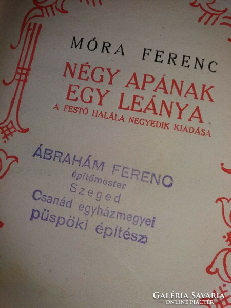 1933. Móra Ferenc : Négy apának egy leánya könyv REGÉNY képek szerint GENIUS