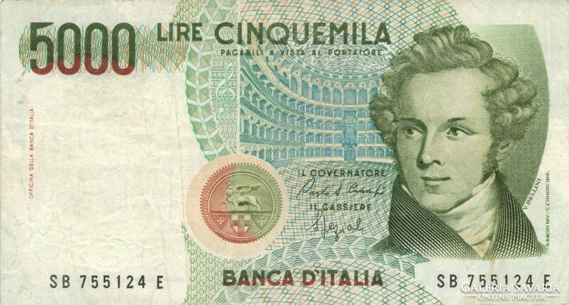 5000 líra lire 1985 Olaszország 4.