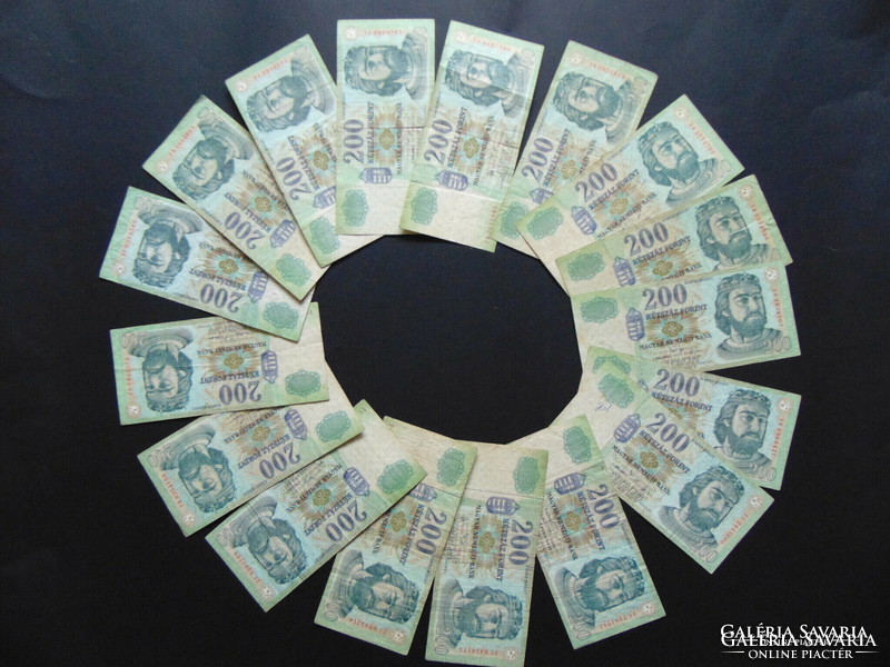 17 darab 200 forint bankjegy LOT !