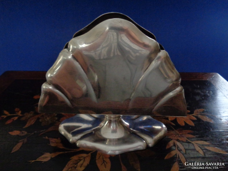 Art deco silver napkin holder