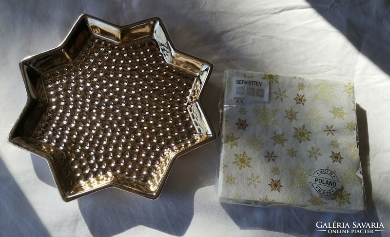 New! Gold star napkin holder with napkin