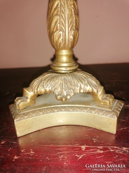 Antique copper table lamp, pair