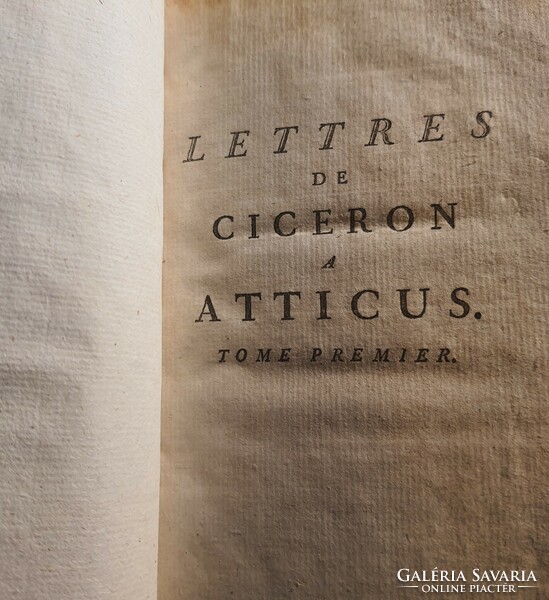 Ciceró levelei Atticusnak 4 tökéletes állapotú, majd 250 éves francia barokk bőrkötésű kötet