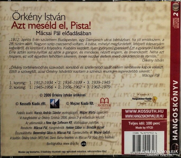 István Örkény - tell me that, pista! - Audiobook 2 cd - performed by Pál Mácsai