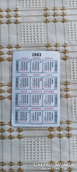 Old card calendar 1983