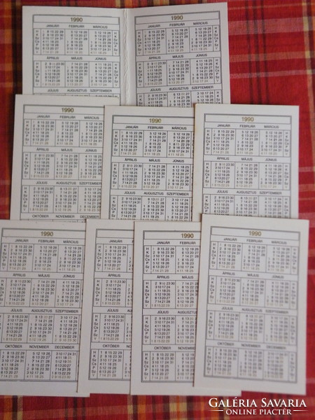 Old 7+1 double locomotive calendar in rarity holder - Gysev (Győr-Sopron-Ebenfurt railway) - 1990 -