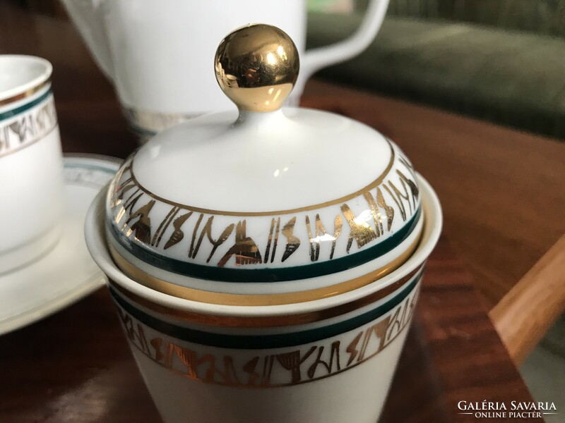 Aranyozott kávé teás készlet csehszlovák porcelán