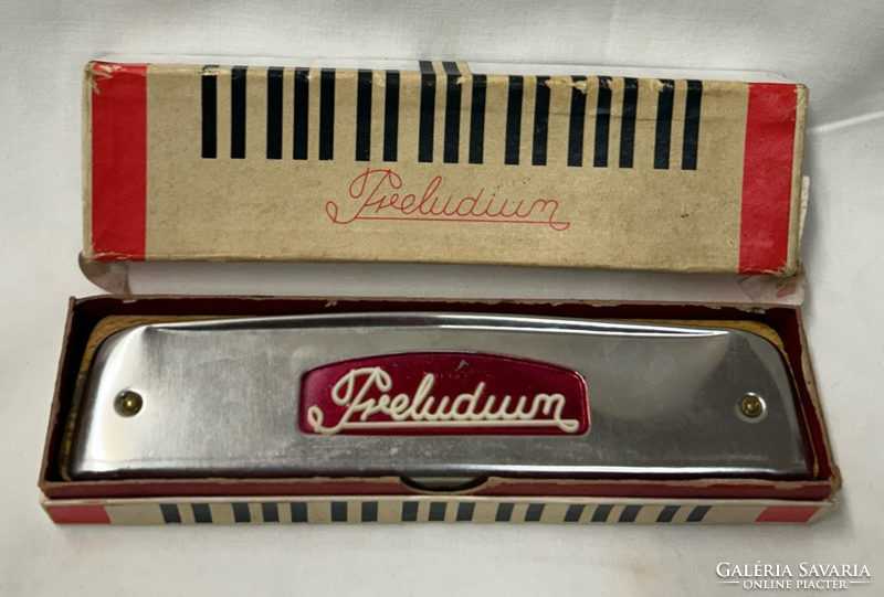 Old Polish harmonica in its original box