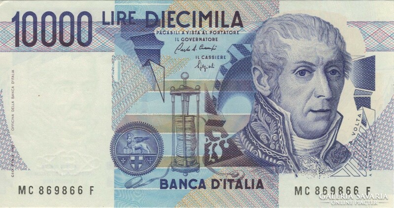 10000 líra lire 1984 signo Ciampi és Speziali Olaszország UNC . 1.