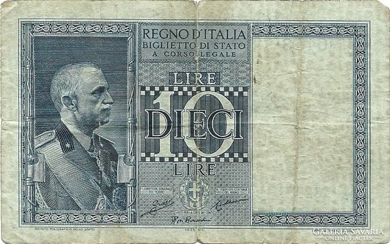 10 líra lire 1935 Olaszország 2.