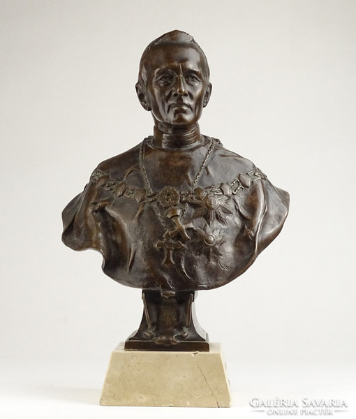 1A623 Samassa József bíboros bronz mellszobor 32 cm