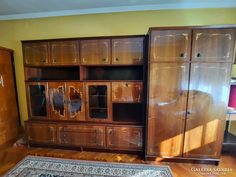 Inlaid wardrobe with table
