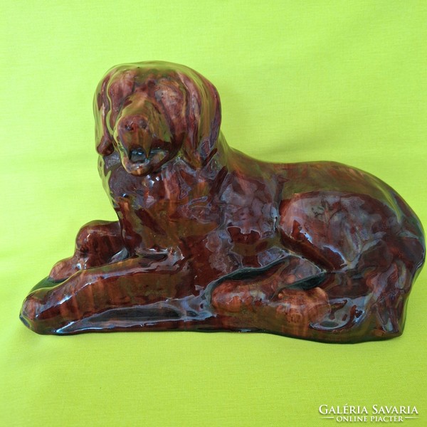 Glazed ceramic dog, komondor (large)