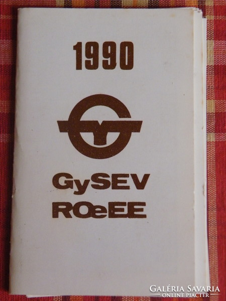 Old 7+1 double locomotive calendar in rarity holder - Gysev (Győr-Sopron-Ebenfurt railway) - 1990 -