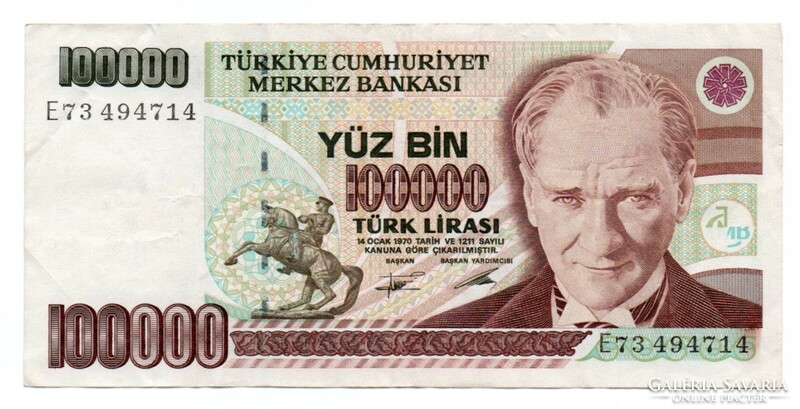 100.000   Líra  1970      Törökország