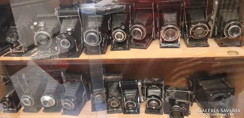 A camera collection of 73 pieces. From the early days of photography to the present day