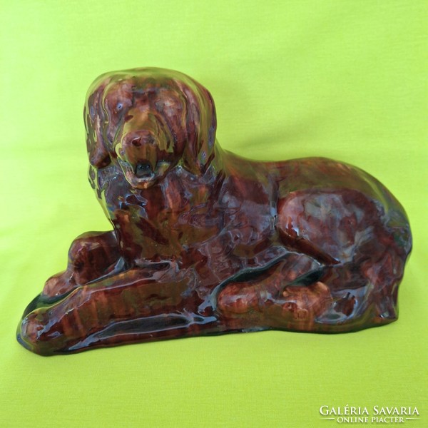 Glazed ceramic dog, komondor (large)