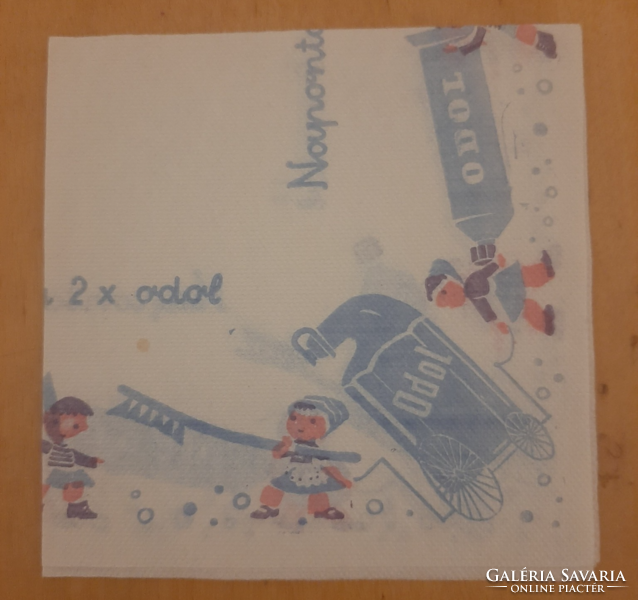 Retro odol toothpaste (2x a day) inscription, logo napkin