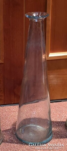 38 cm high, thick village, cone glass vase