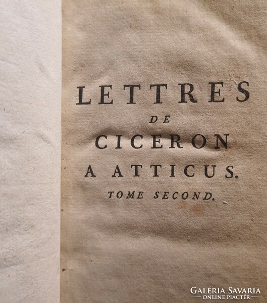 Ciceró levelei Atticusnak 4 tökéletes állapotú, majd 250 éves francia barokk bőrkötésű kötet