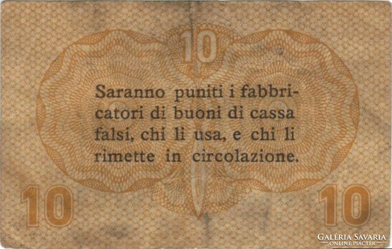 10 centesimi 1918 Olaszország Velence 6.