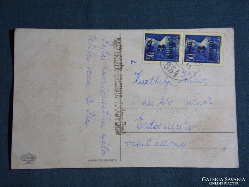Képeslap, Postcard, artist,humor,móka,kacagás,vicc ,grafikai rajzos, 1945