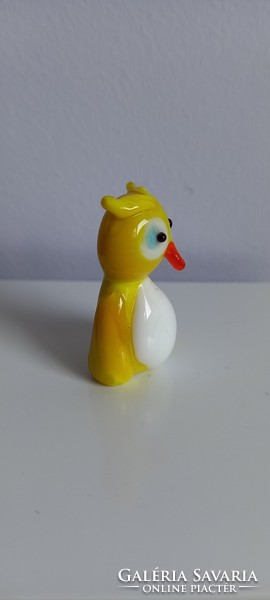 Sárga üveg mini bagoly figura