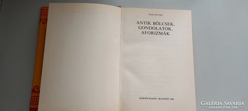 István Pais antique sages, thoughts, aphorisms