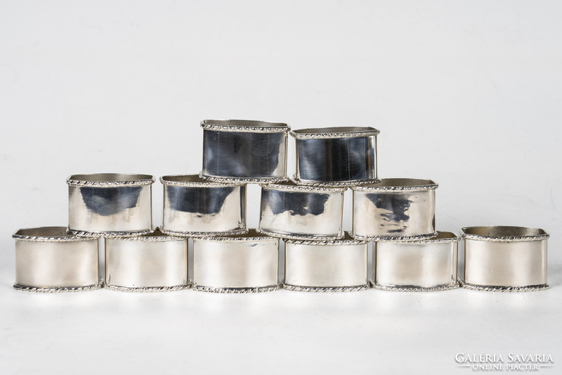 Set of 12 silver napkin rings