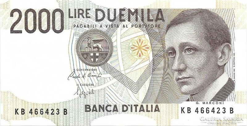 2000 Lira lire 1990 Italy aunc