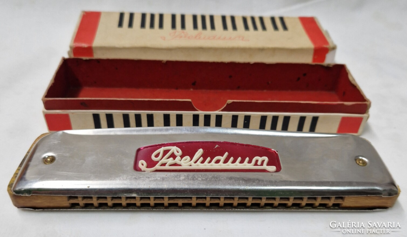 Old Polish harmonica in its original box