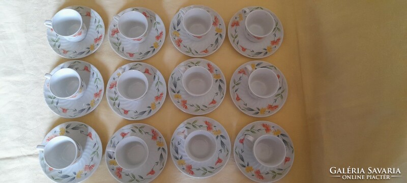 Coffee set, 12 pieces, cups, plates, china