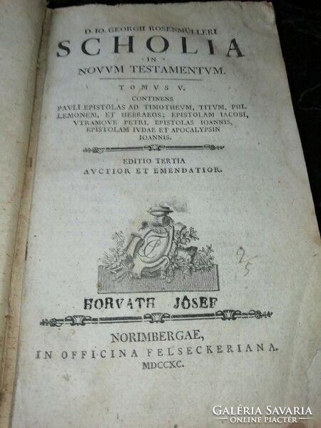 D.IO.GeorgII Rosenmülleri Scholia 1715    képeken látható állapotban van