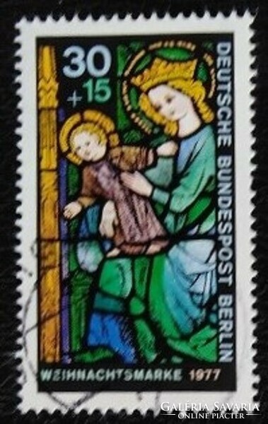 Bb560p / Germany - Berlin 1977 Christmas block stamp stamped