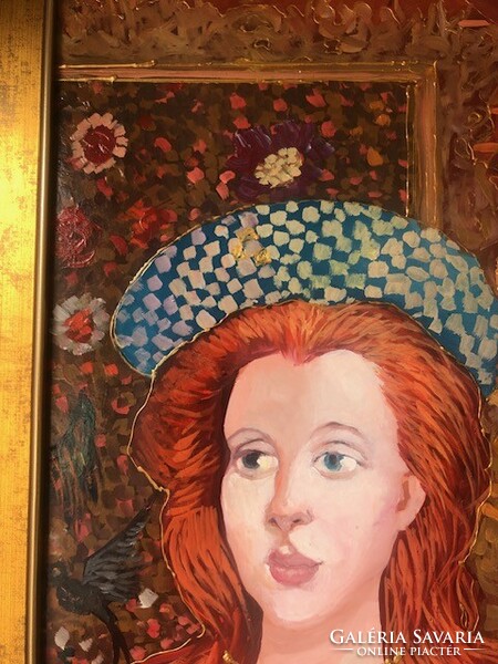 Zoltán Herpai: Renaissance woman - painting (20th century)