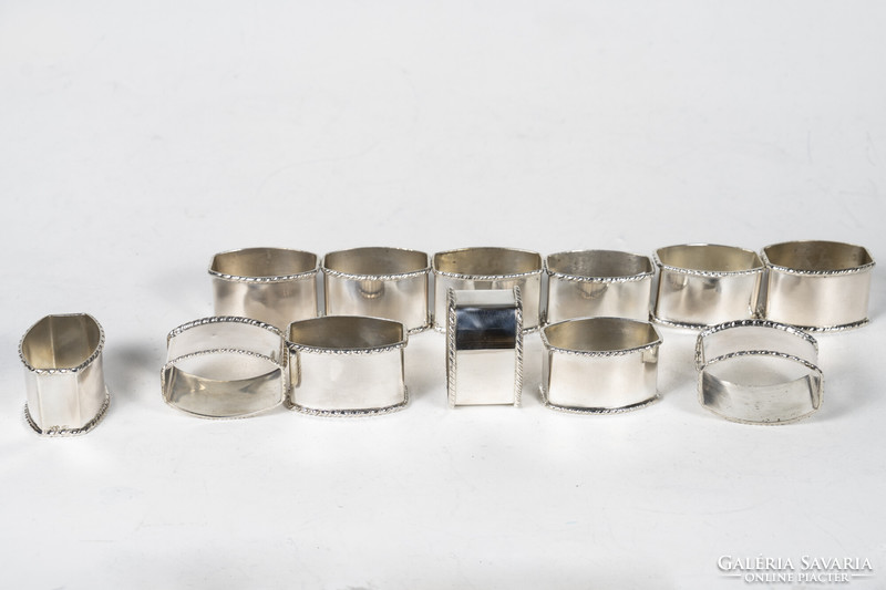 Set of 12 silver napkin rings