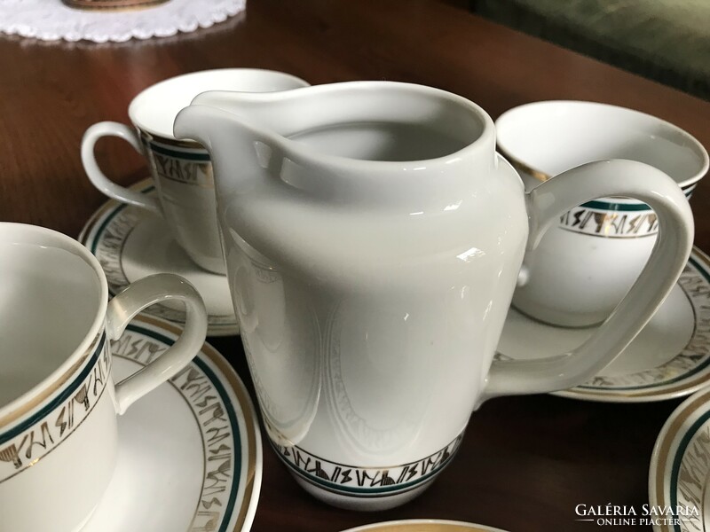 Gold-plated coffee and tea set, Czechoslovakian porcelain