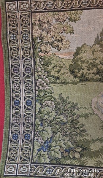 Antique romantic scene tapestry, old wall protector (l4616)