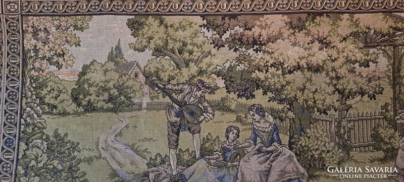 Antique romantic scene tapestry, old wall protector (l4616)