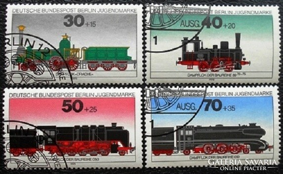 Bb488-91p / Germany - Berlin 1975 for youth : locomotives stamp set stamped