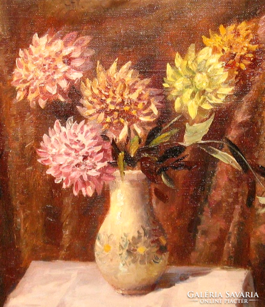 Dahlias guaranteed to be original Sándor Turmayer / 1879-1953 / flower still life