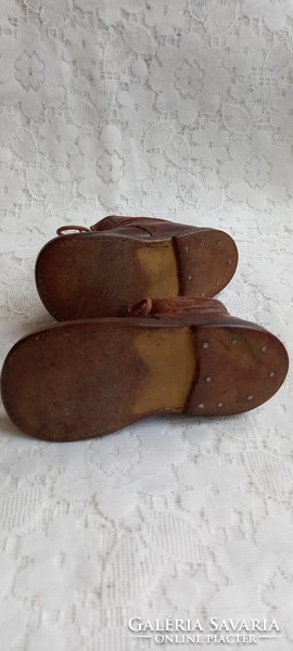 Old leather children's shoes