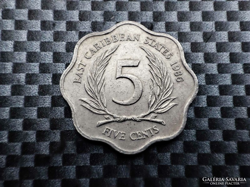 Kelet Karibi Államok 5 cent, 1986